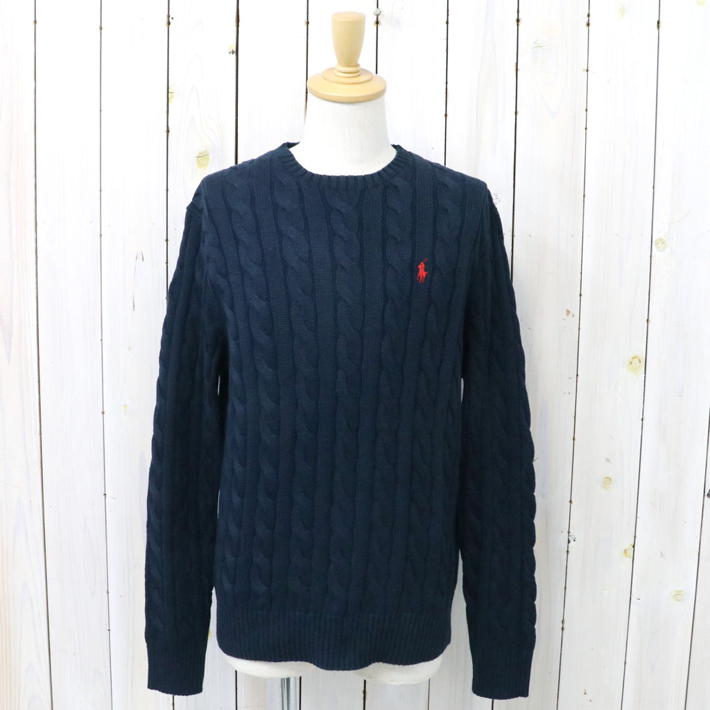 POLO RALPH LAUREN : ケーブルニット コットン セーター (HUNTER NAVY)
