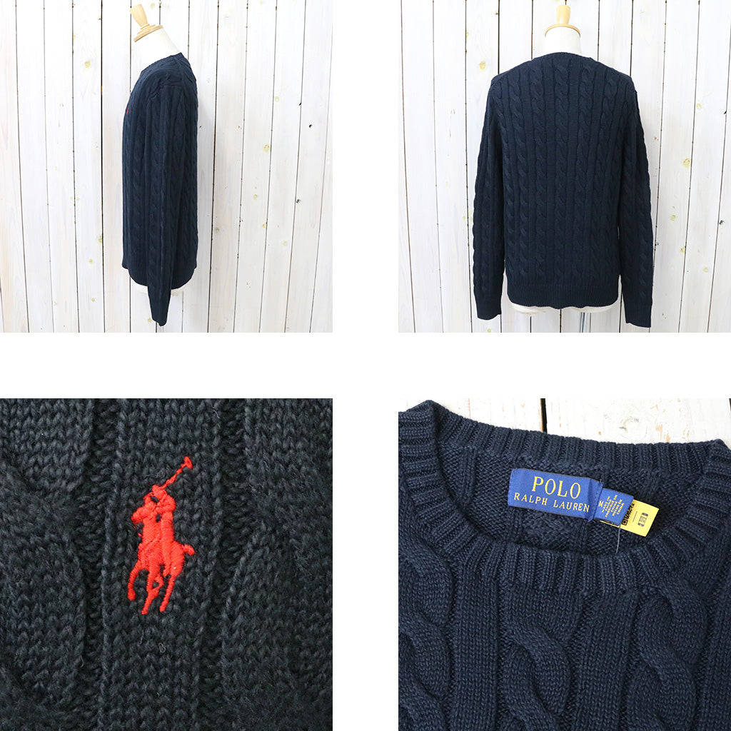 POLO RALPH LAUREN : ケーブルニット コットン セーター (HUNTER NAVY