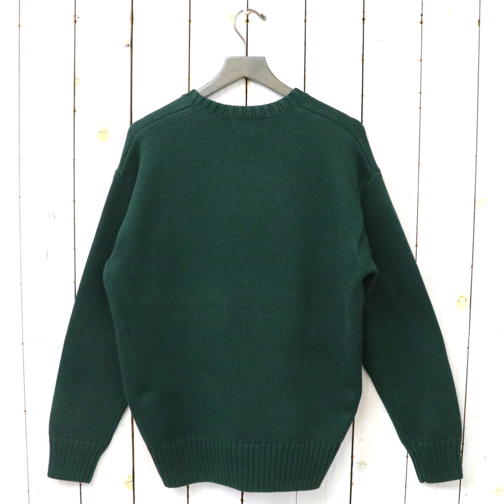 POLO RALPH LAUREN : BIG FIT 5GG COTTON CREW NECK GRAPHIC SWEATER (COLLEGE GREEN)
