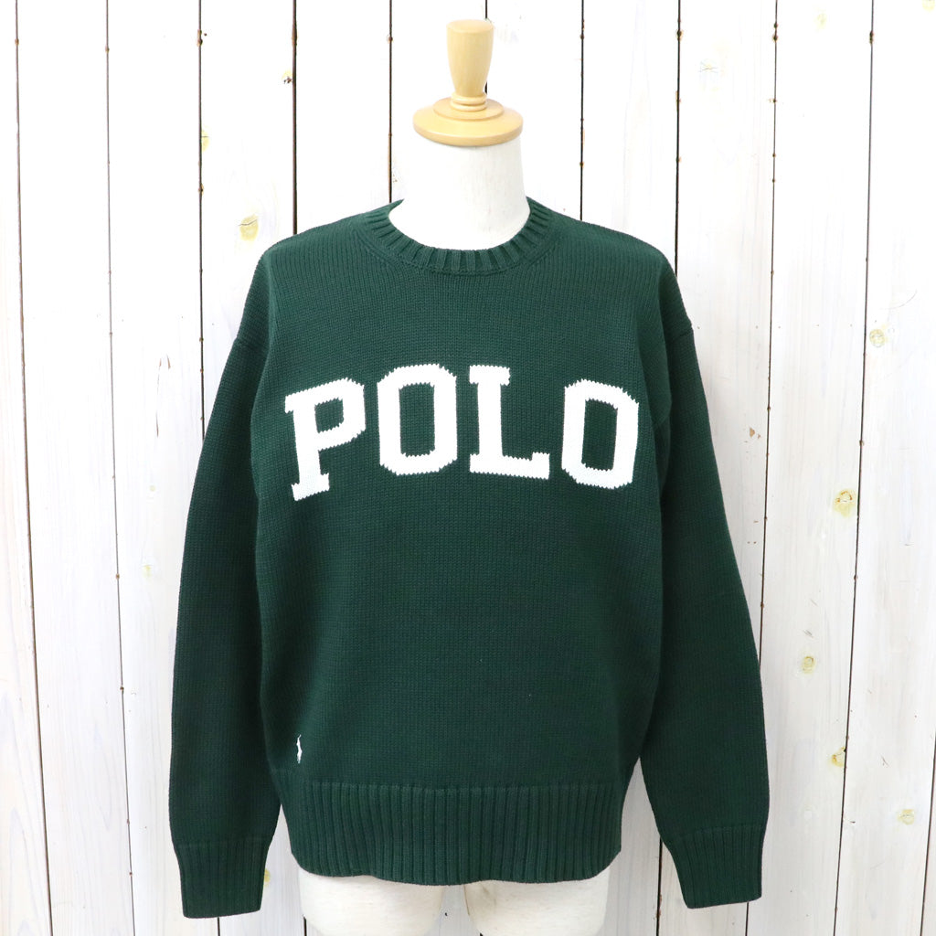 POLO RALPH LAUREN : BIG FIT 5GG COTTON CREW NECK GRAPHIC SWEATER (COLLEGE GREEN)