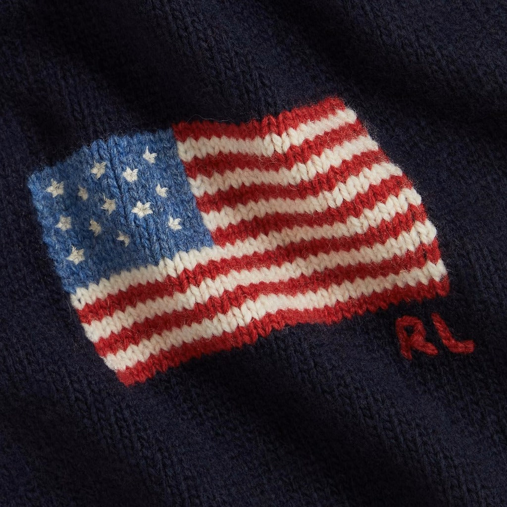 POLO RALPH LAUREN : FLAG KNIT WOOLBLEND SCARF