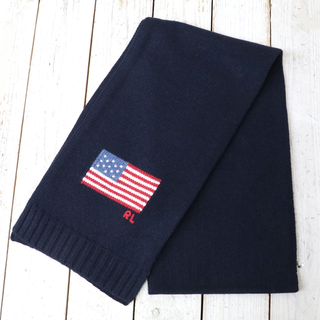 POLO RALPH LAUREN : FLAG KNIT WOOLBLEND SCARF