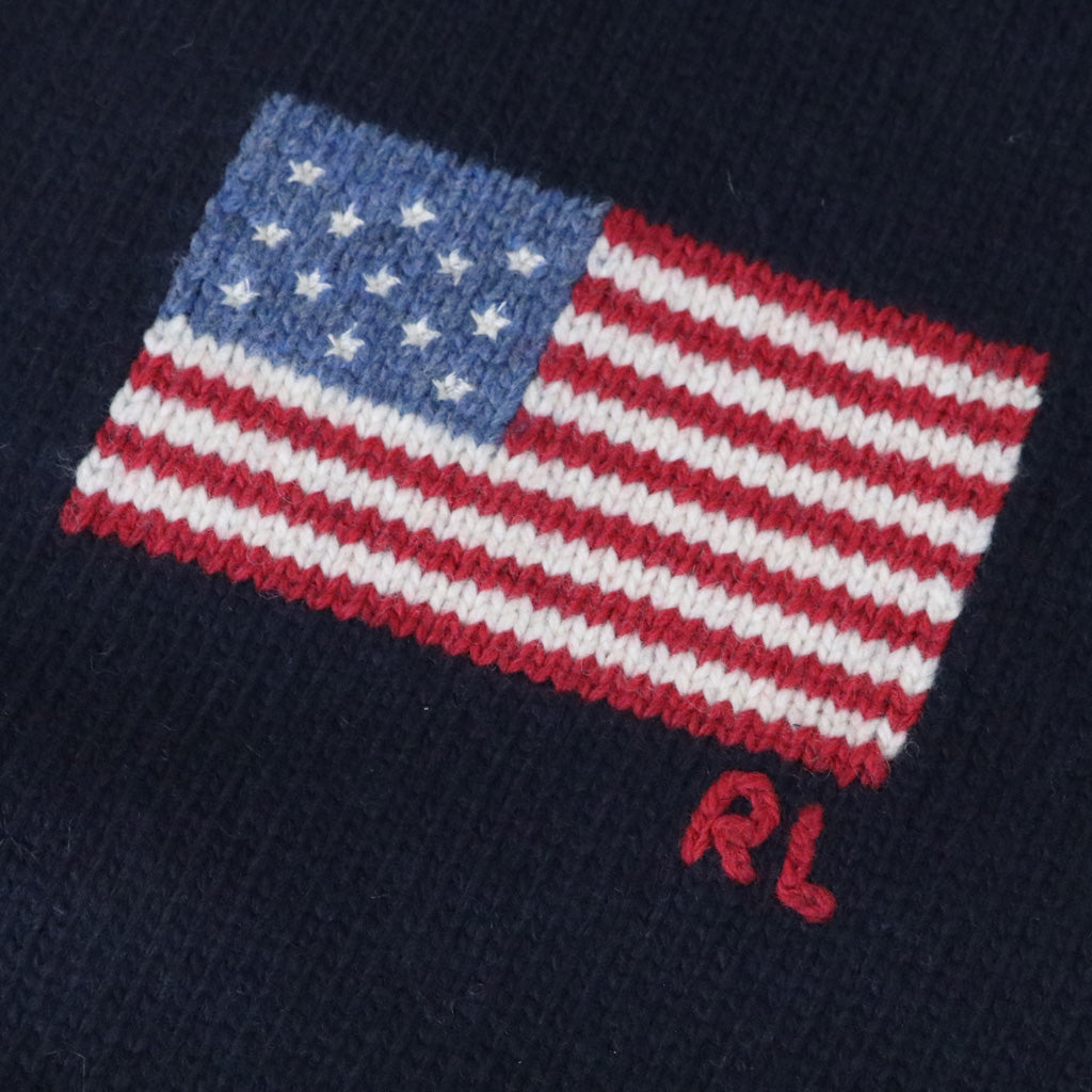 POLO RALPH LAUREN : FLAG KNIT WOOLBLEND SCARF