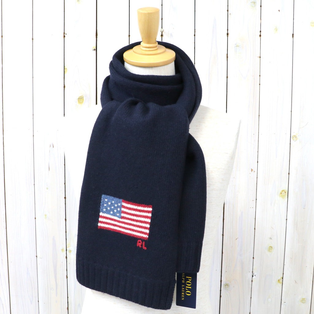 POLO RALPH LAUREN : FLAG KNIT WOOLBLEND SCARF