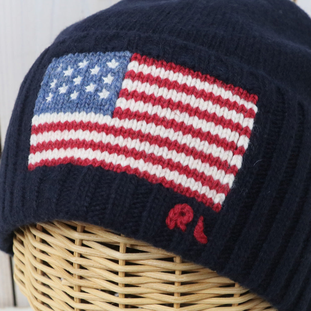 POLO RALPH LAUREN : FLAG INTARSIA WOOLBLEND BEANIE