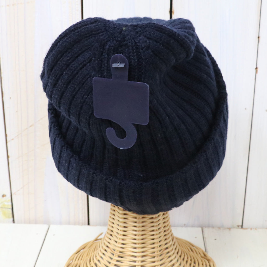 POLO RALPH LAUREN : NY PATCH RIBKNIT WOOL BEANIE (NAVY)