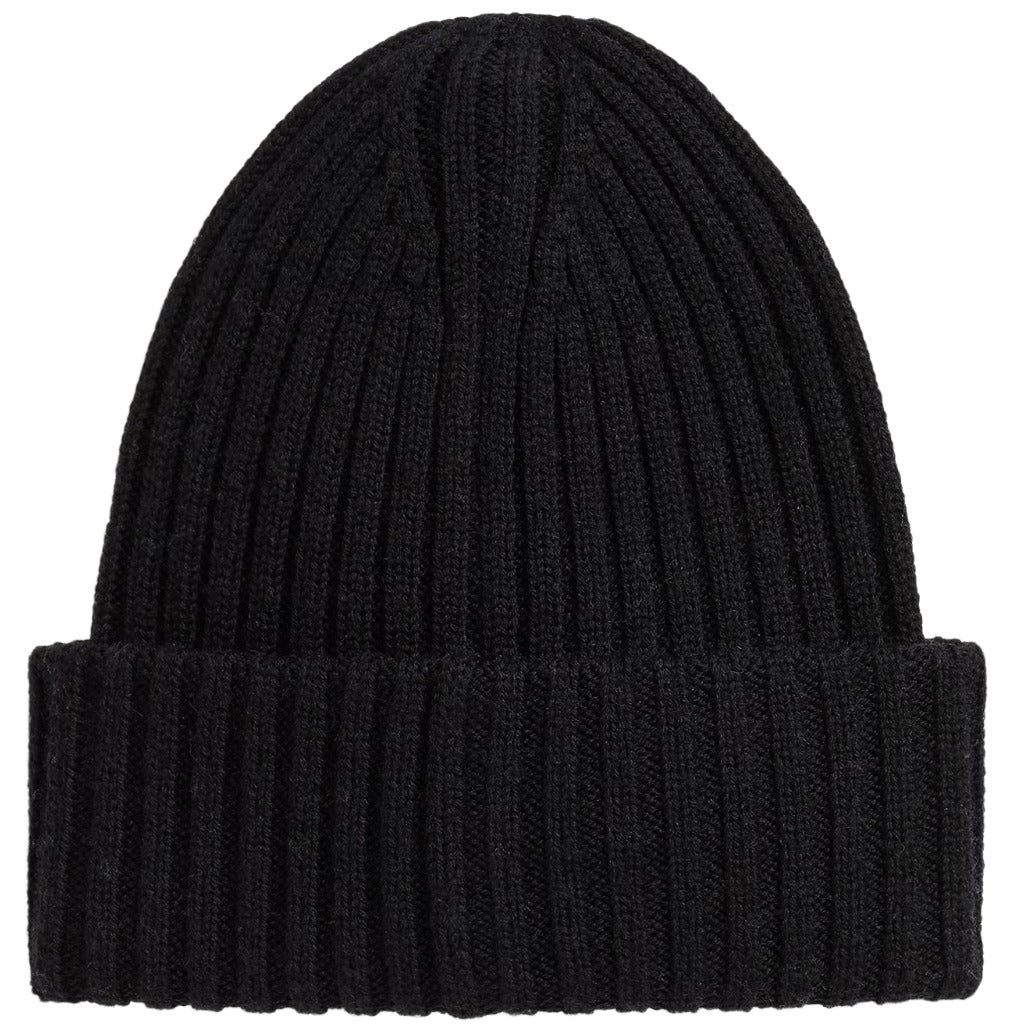 POLO RALPH LAUREN : NY PATCH RIBKNIT WOOL BEANIE (BLACK)