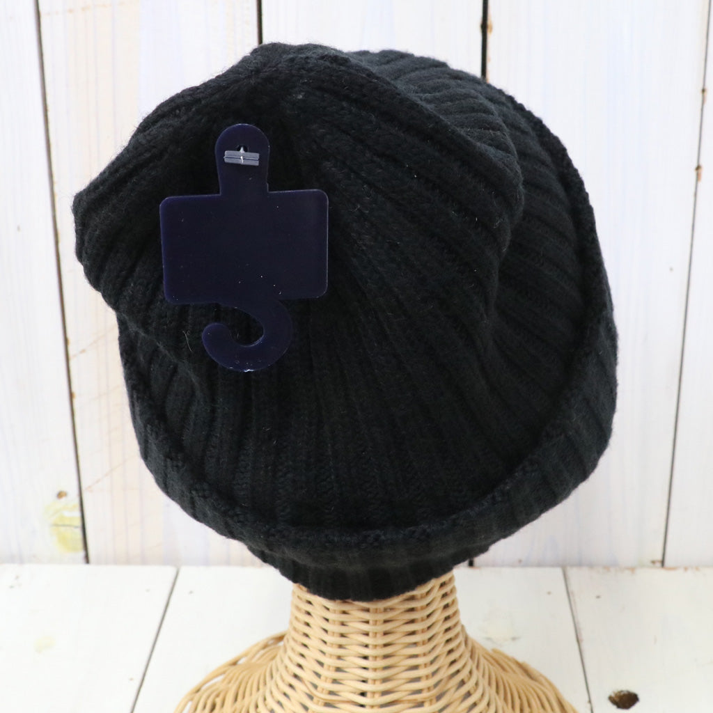 POLO RALPH LAUREN : NY PATCH RIBKNIT WOOL BEANIE (BLACK)