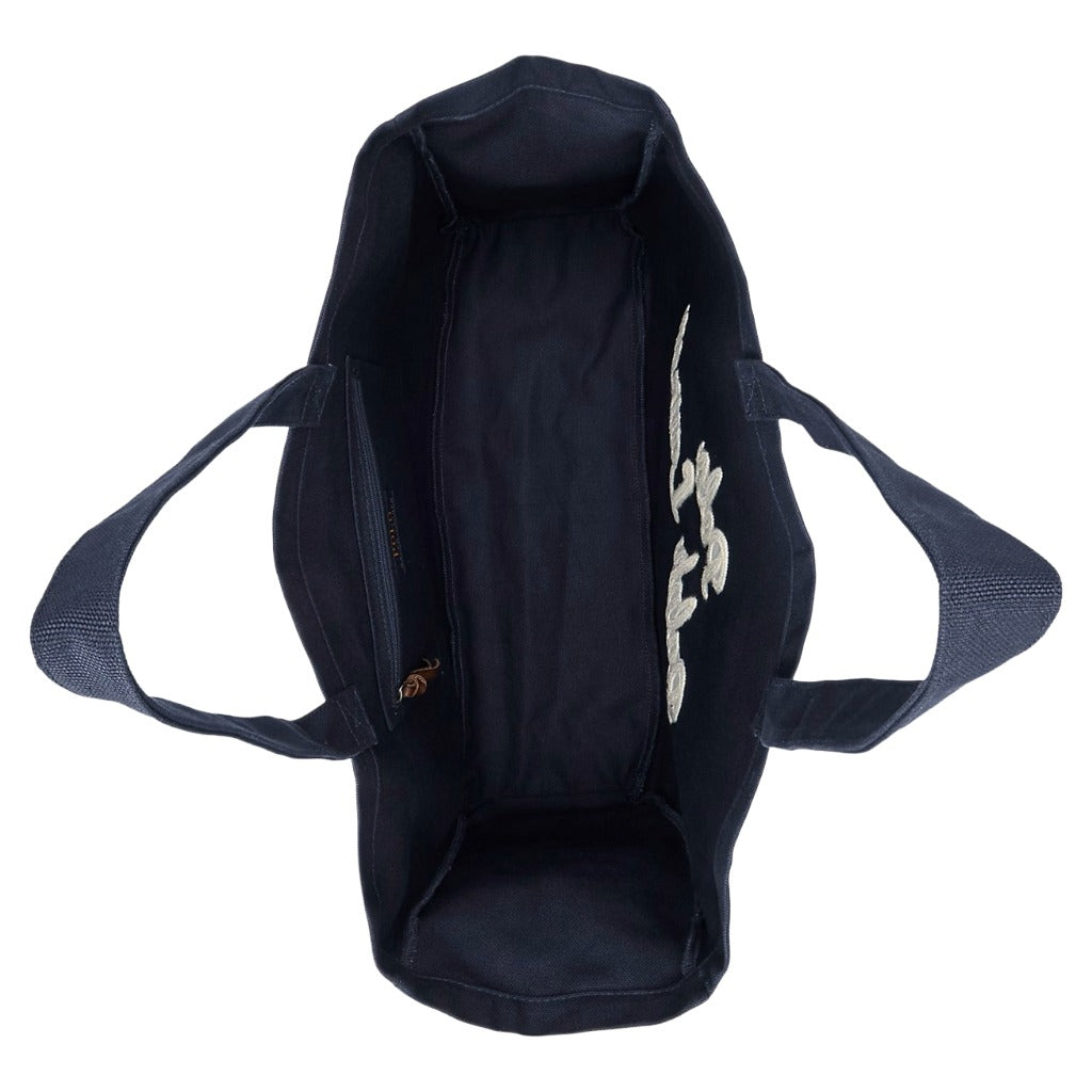 POLO RALPH LAUREN : エンブロイダリー キャンバス トート (NAVY)