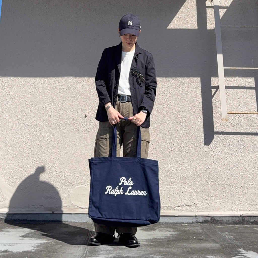 POLO RALPH LAUREN : エンブロイダリー キャンバス トート (NAVY)