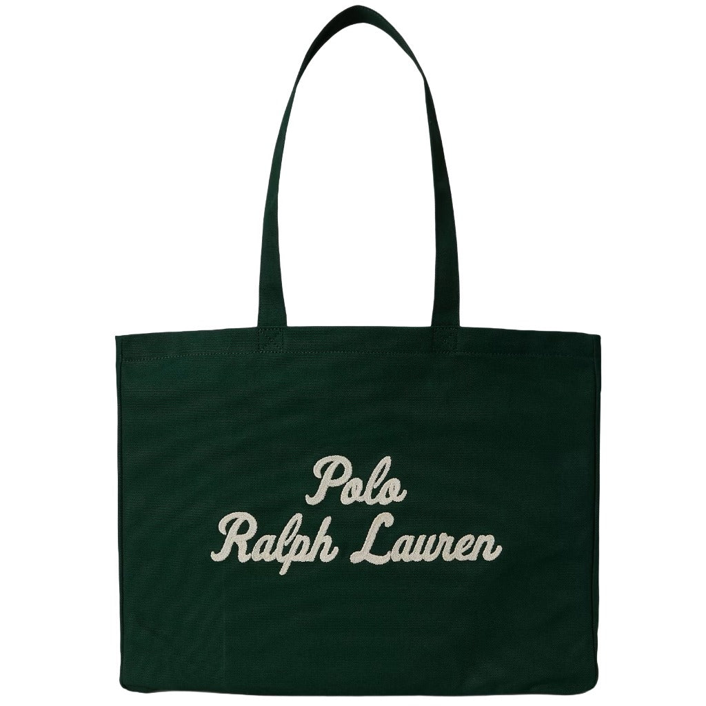 POLO RALPH LAUREN : エンブロイダリー キャンバス トート (GREEN)