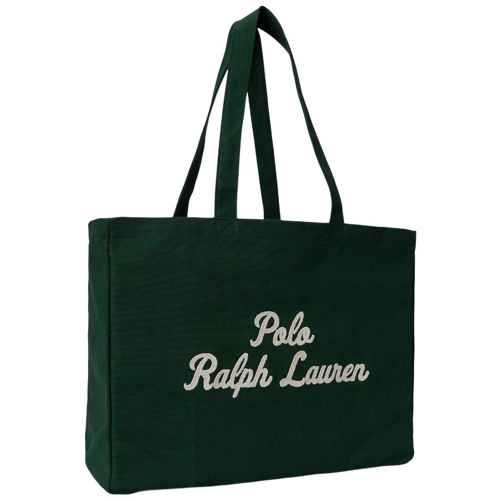 POLO RALPH LAUREN : エンブロイダリー キャンバス トート (GREEN)