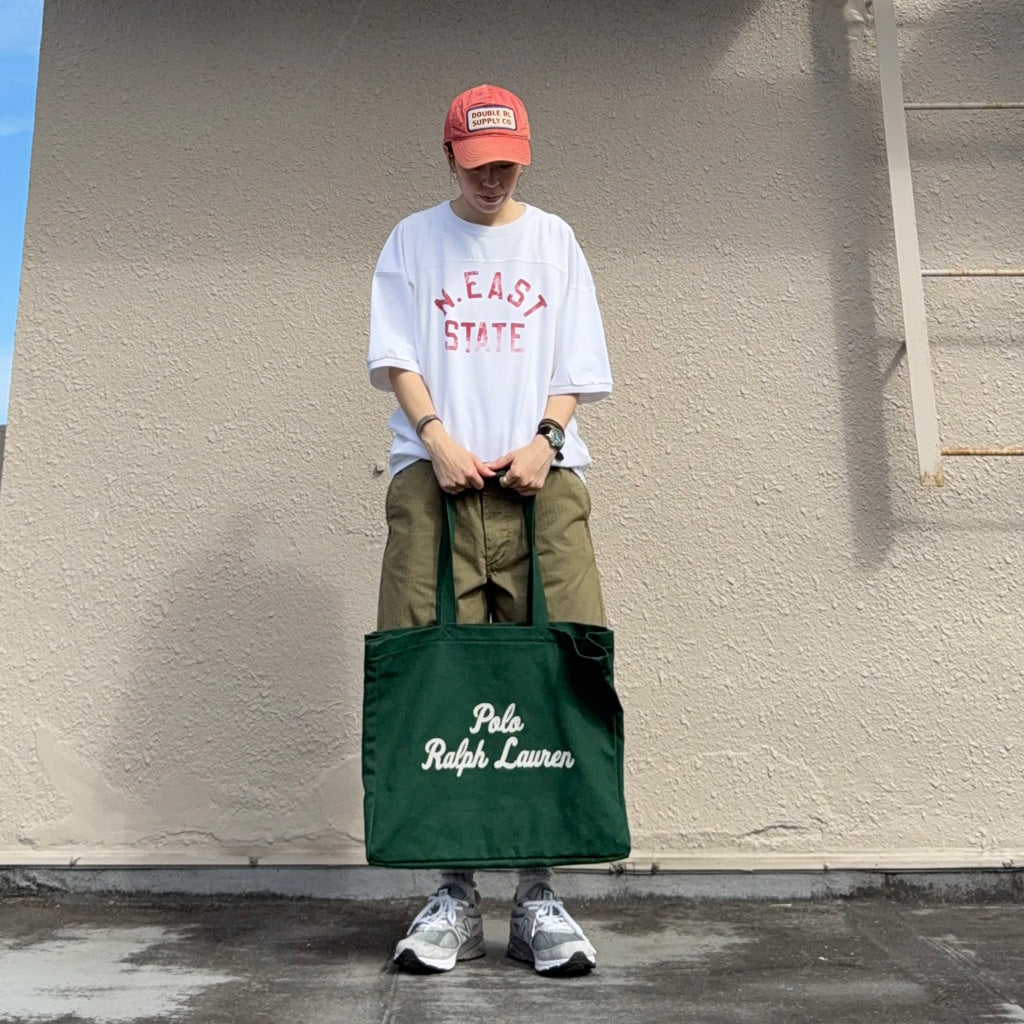 POLO RALPH LAUREN : エンブロイダリー キャンバス トート (GREEN)