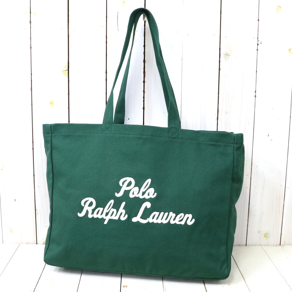 POLO RALPH LAUREN : エンブロイダリー キャンバス トート (GREEN)