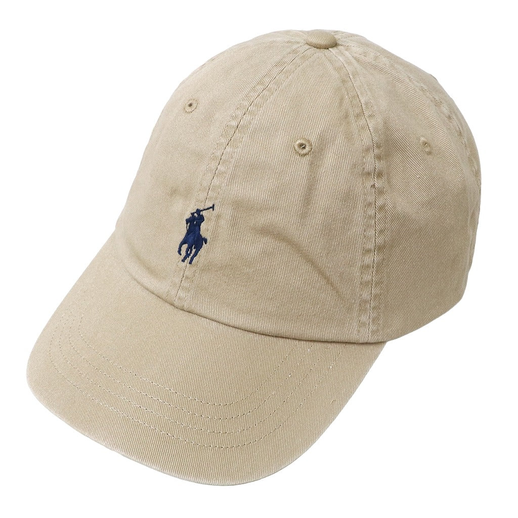 POLO RALPH LAUREN : コットン チノ ベースボール キャップ (TAN/NAVY)