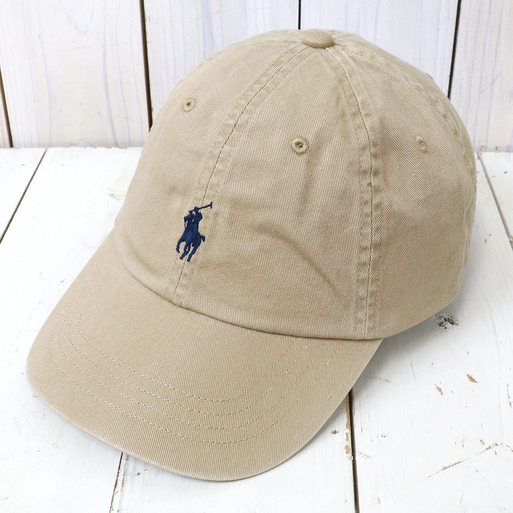POLO RALPH LAUREN : コットン チノ ベースボール キャップ (TAN/NAVY)