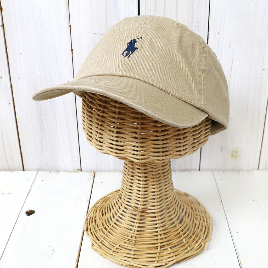 POLO RALPH LAUREN : コットン チノ ベースボール キャップ (TAN/NAVY)