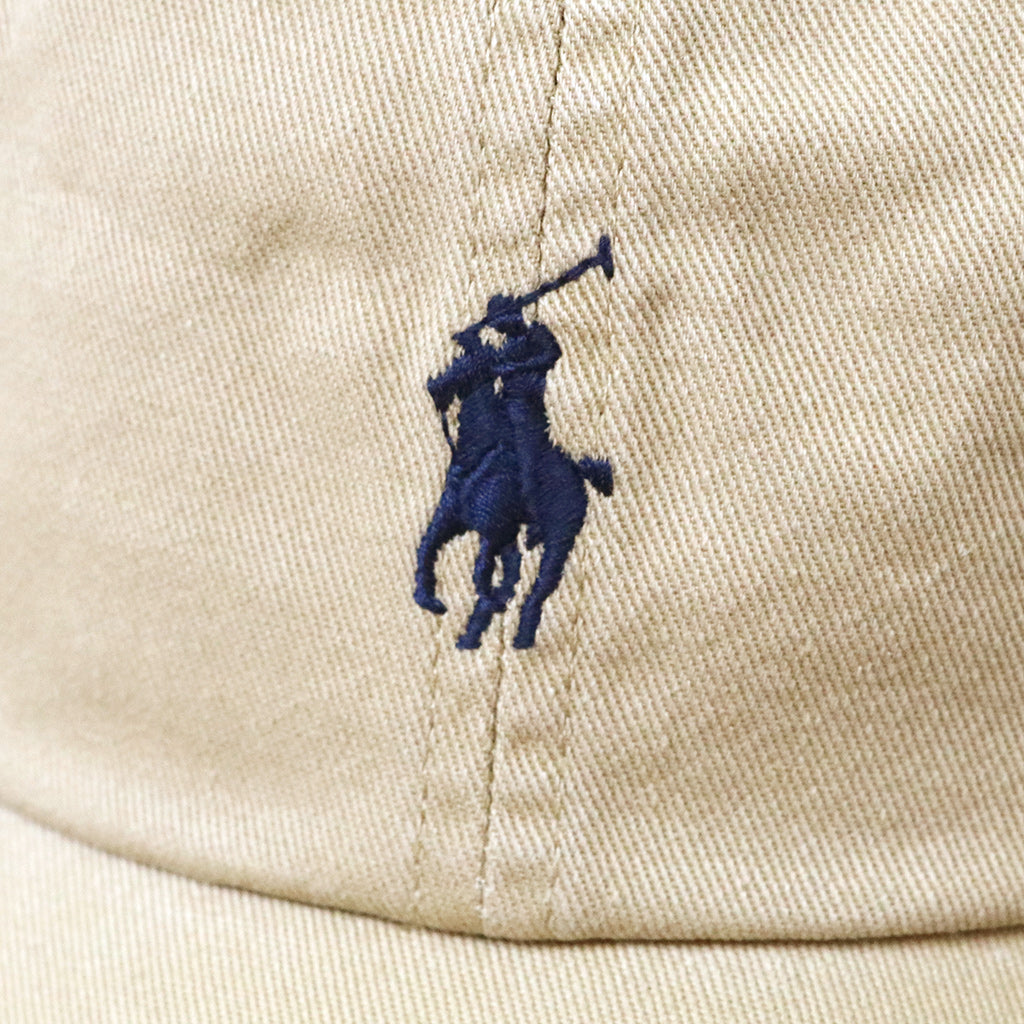 POLO RALPH LAUREN : コットン チノ ベースボール キャップ (TAN/NAVY)