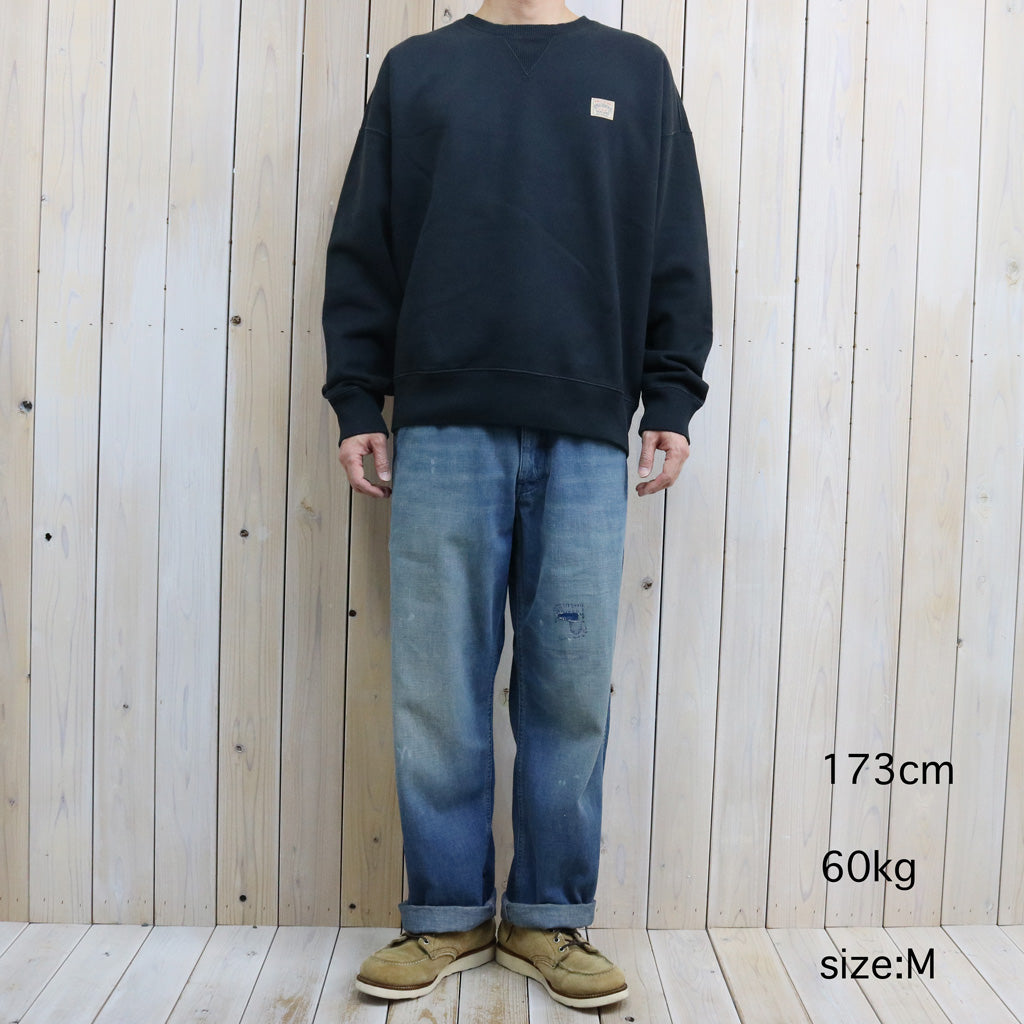 POLO RALPH LAUREN : ガーメントダイ ヘビーウェイト ループバック クルーネック スウェット (POLO BLACK)