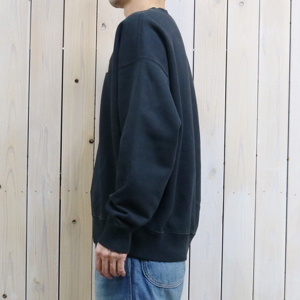 POLO RALPH LAUREN : ガーメントダイ ヘビーウェイト ループバック クルーネック スウェット (POLO BLACK)
