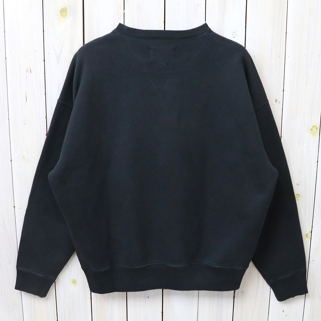 POLO RALPH LAUREN : ガーメントダイ ヘビーウェイト ループバック クルーネック スウェット (POLO BLACK)