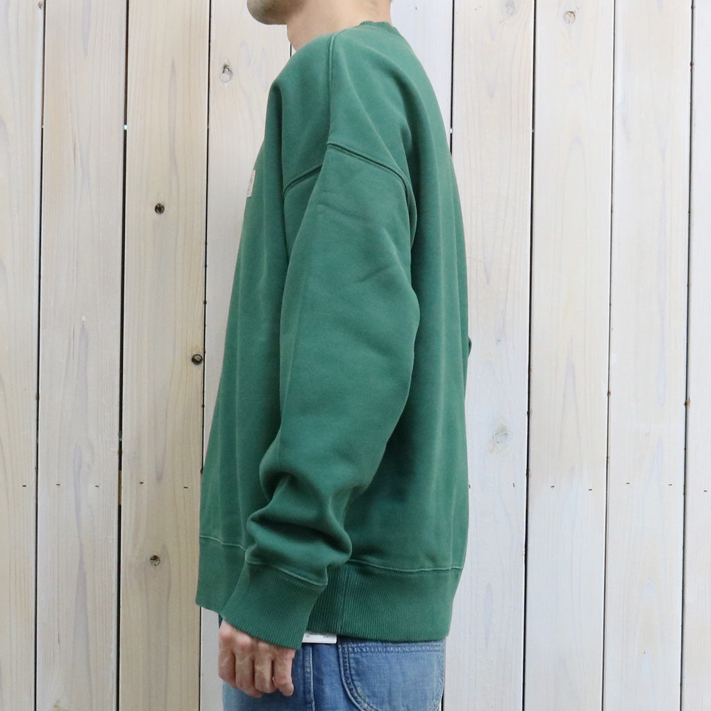POLO RALPH LAUREN : ガーメントダイ ヘビーウェイト ループバック クルーネック スウェット (GRASS GREEN)