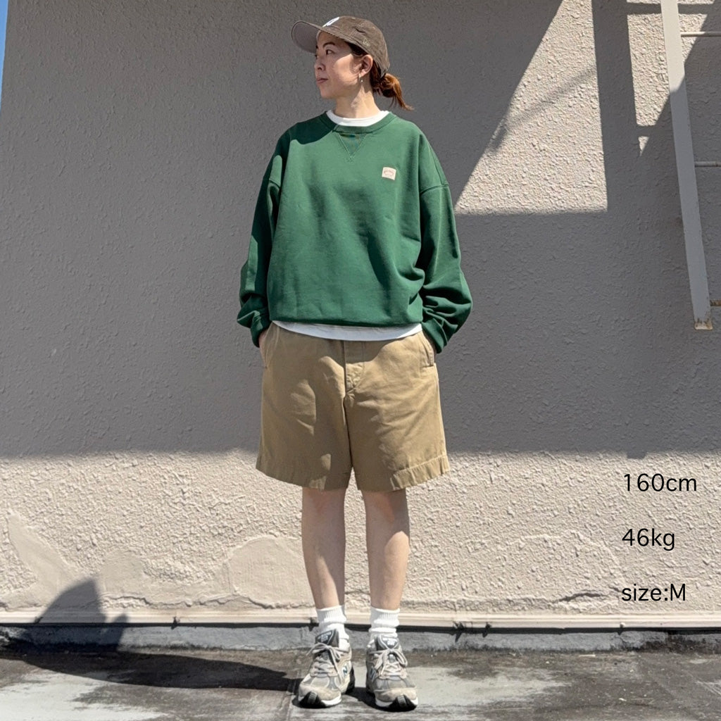 POLO RALPH LAUREN : ガーメントダイ ヘビーウェイト ループバック クルーネック スウェット (GRASS GREEN)