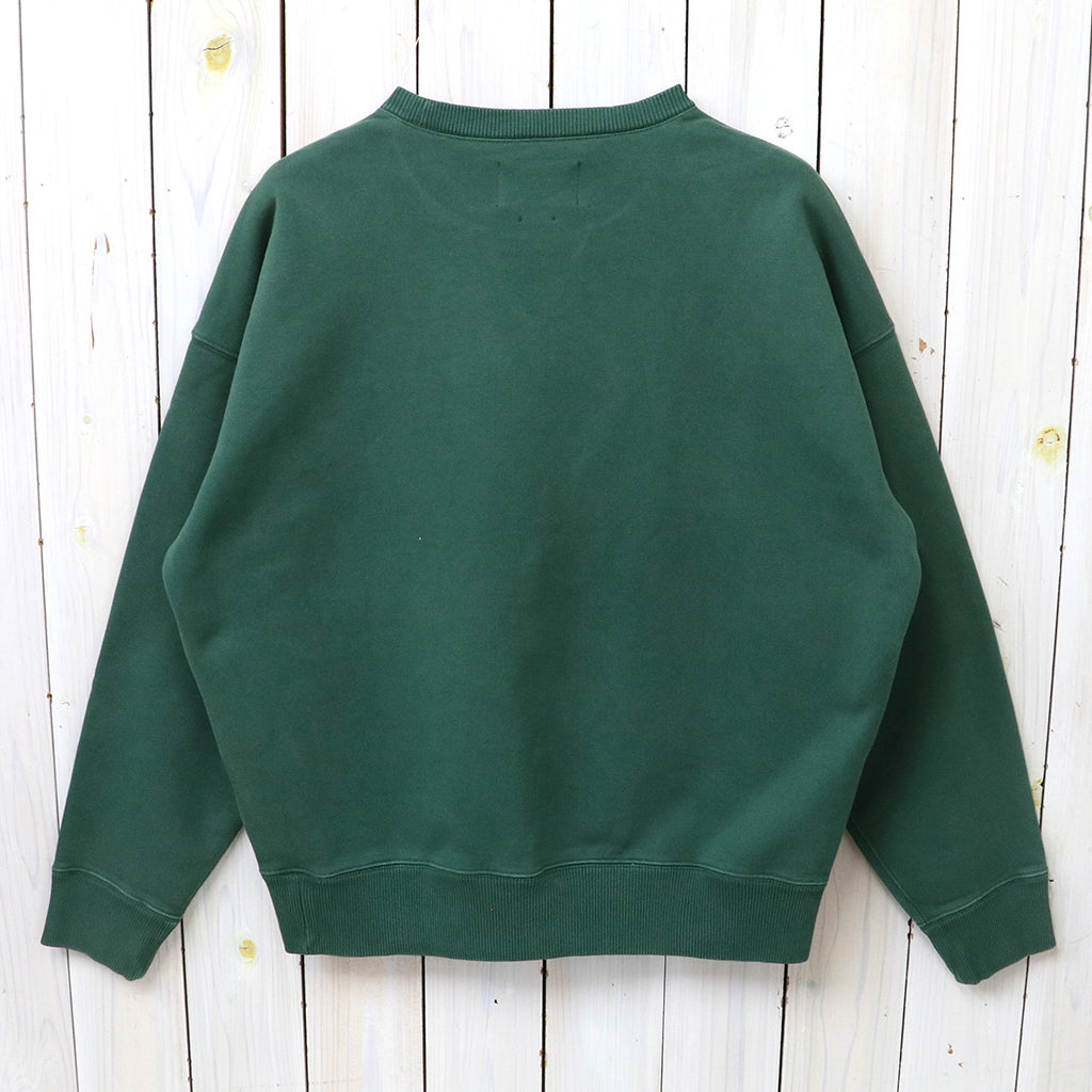 POLO RALPH LAUREN : ガーメントダイ ヘビーウェイト ループバック クルーネック スウェット (GRASS GREEN)