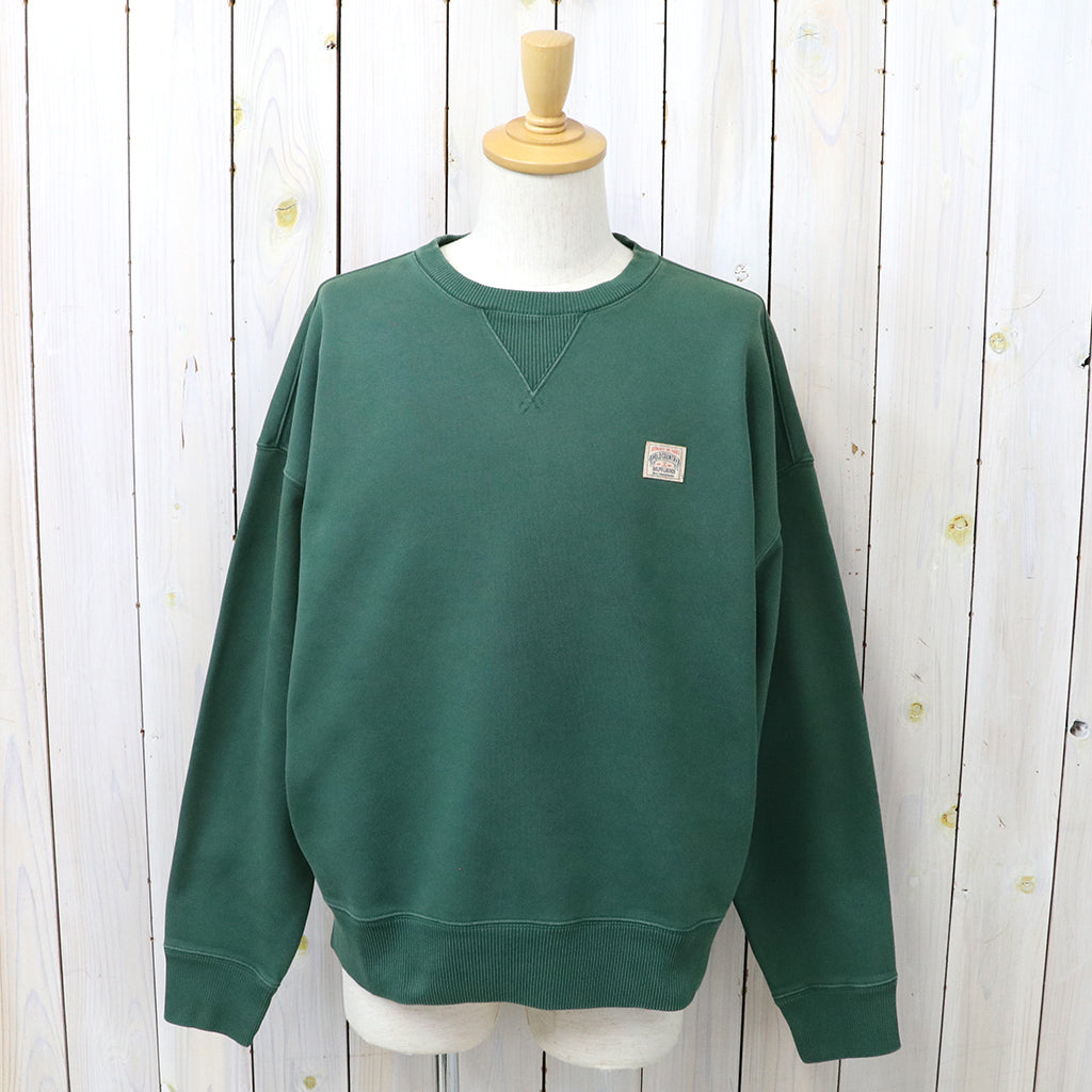 POLO RALPH LAUREN : ガーメントダイ ヘビーウェイト ループバック クルーネック スウェット (GRASS GREEN)