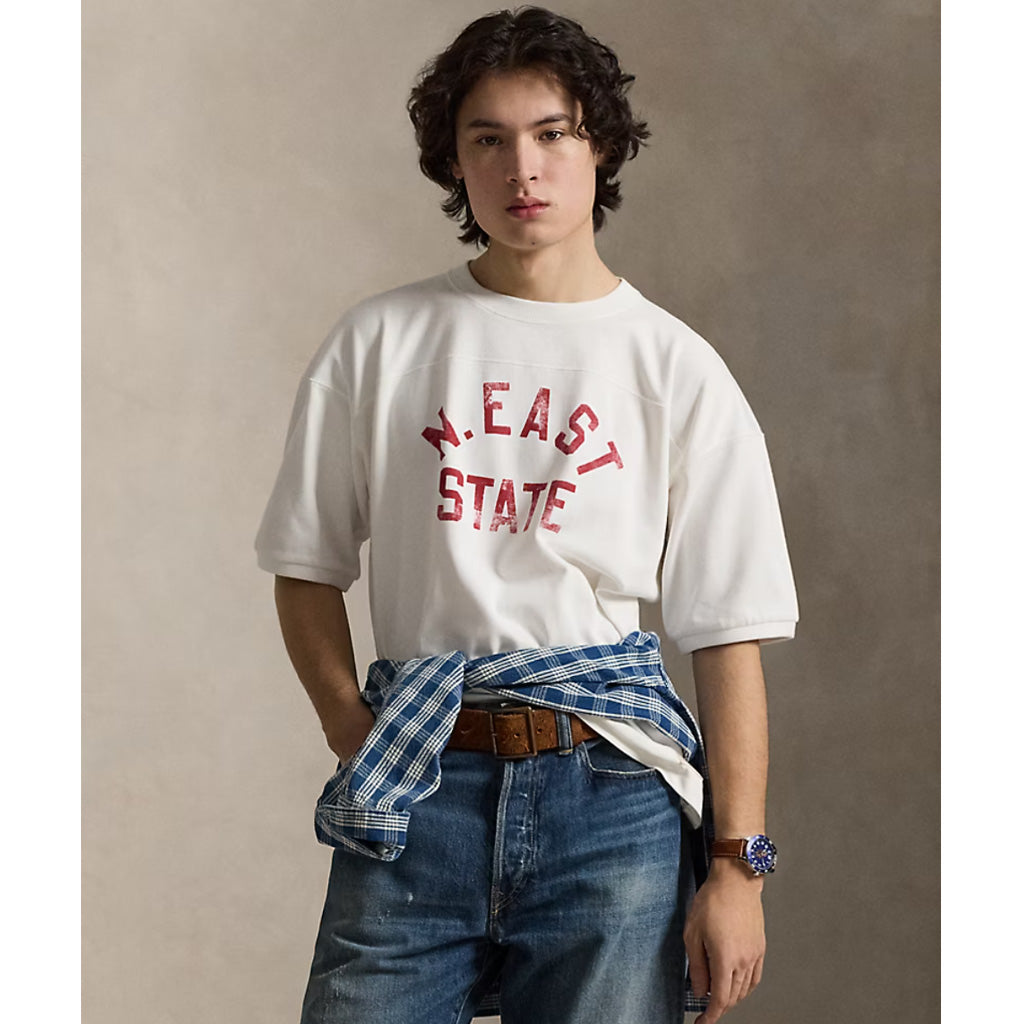 POLO RALPH LAUREN : リラックスフィット フットボール Tシャツ (CERAMIC WHITE)