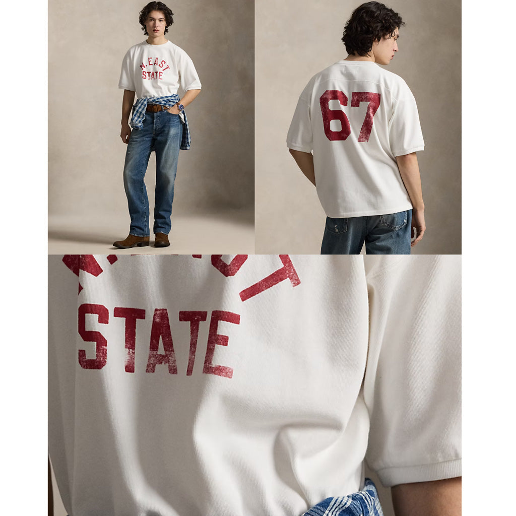 POLO RALPH LAUREN : リラックスフィット フットボール Tシャツ (CERAMIC WHITE)