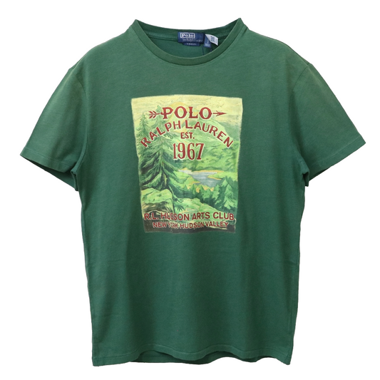 POLO RALPH LAUREN : カスタムスリムフィット シーズナル グラフィック Tシャツ (GRASS GREEN)