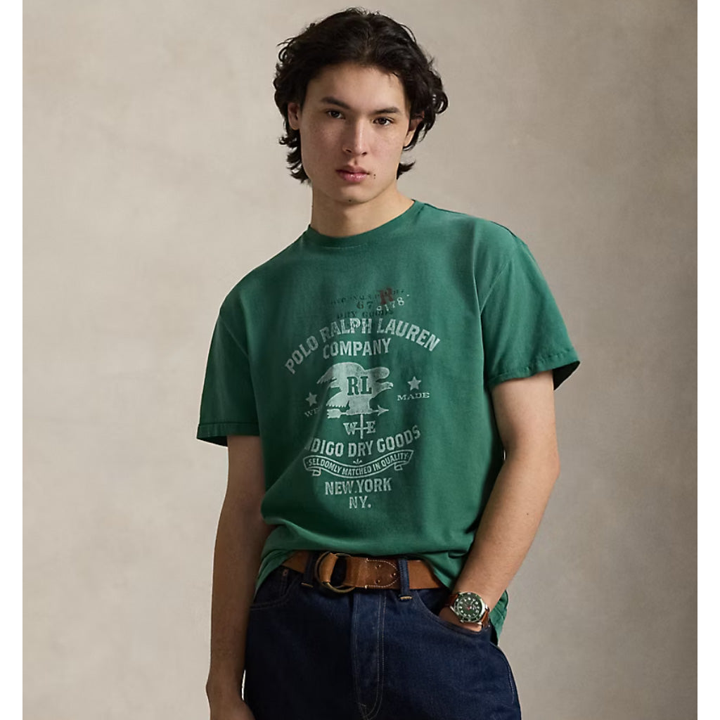 POLO RALPH LAUREN : クラシックフィット シーズナル グラフィック Tシャツ (ANTIQUE GREEN)