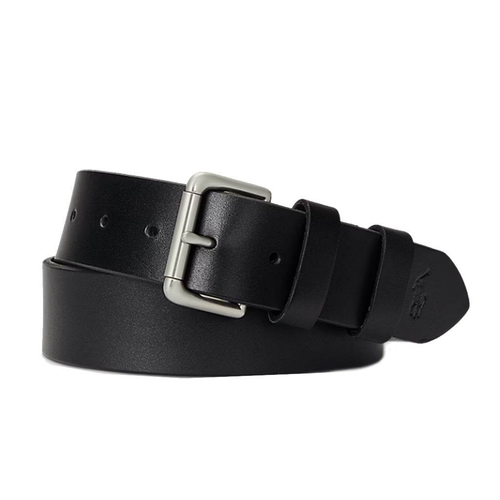 POLO RALPH LAUREN : レザーローラーバックルベルト (BLACK)