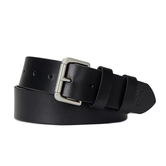 POLO RALPH LAUREN : レザーローラーバックルベルト (BLACK)