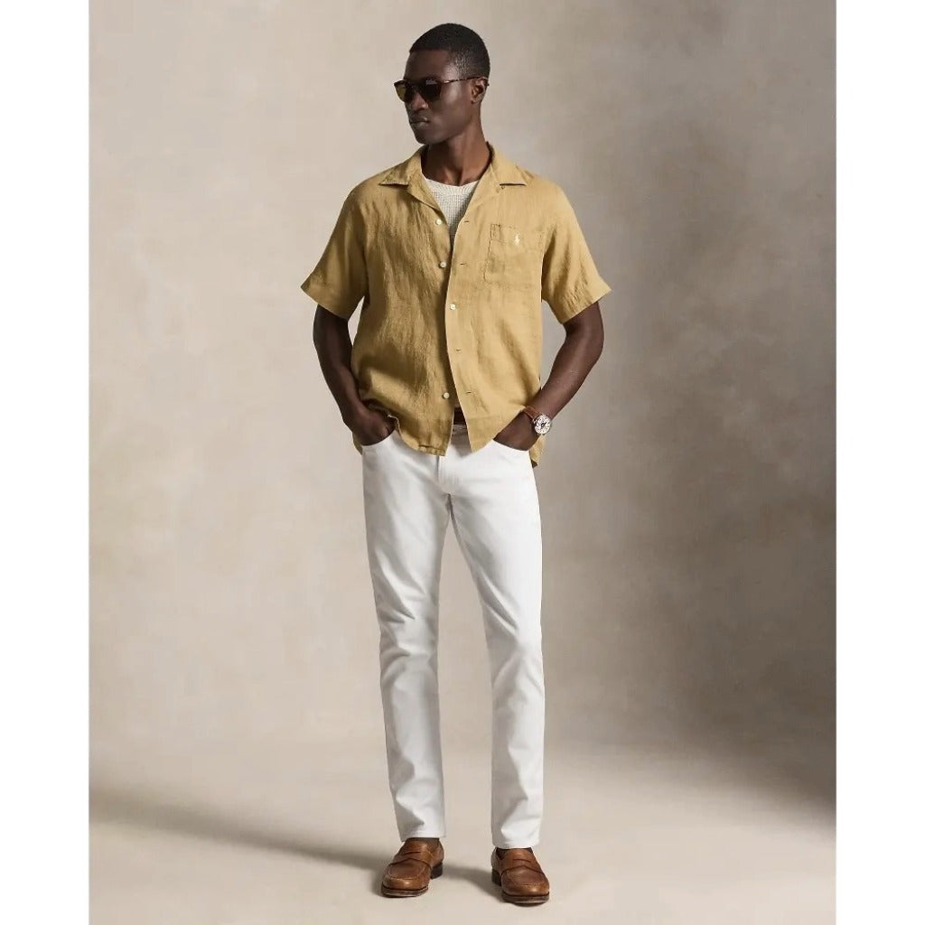 POLO RALPH LAUREN : クラシックフィット リネン キャンプシャツ (CAFE TAN)