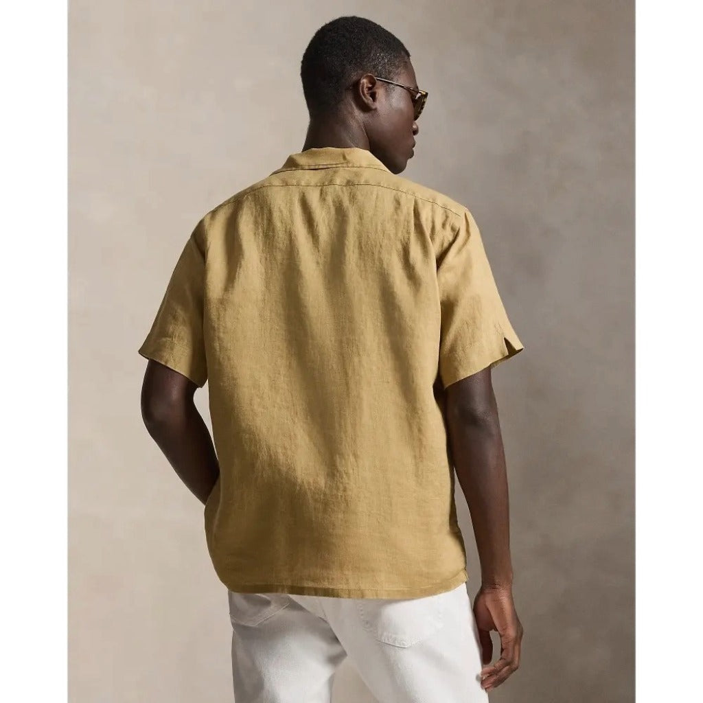 POLO RALPH LAUREN : クラシックフィット リネン キャンプシャツ (CAFE TAN)