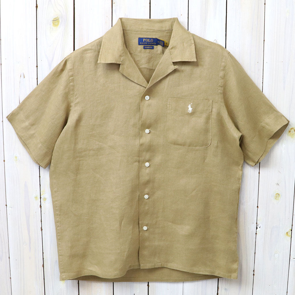 POLO RALPH LAUREN : クラシックフィット リネン キャンプシャツ (CAFE