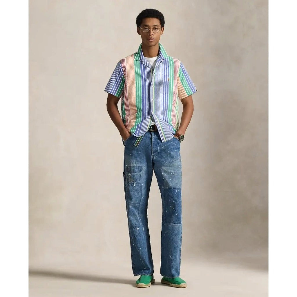 POLO RALPH LAUREN : クラシックフィット ストライプ シアサッカー シャツ (MULTI)
