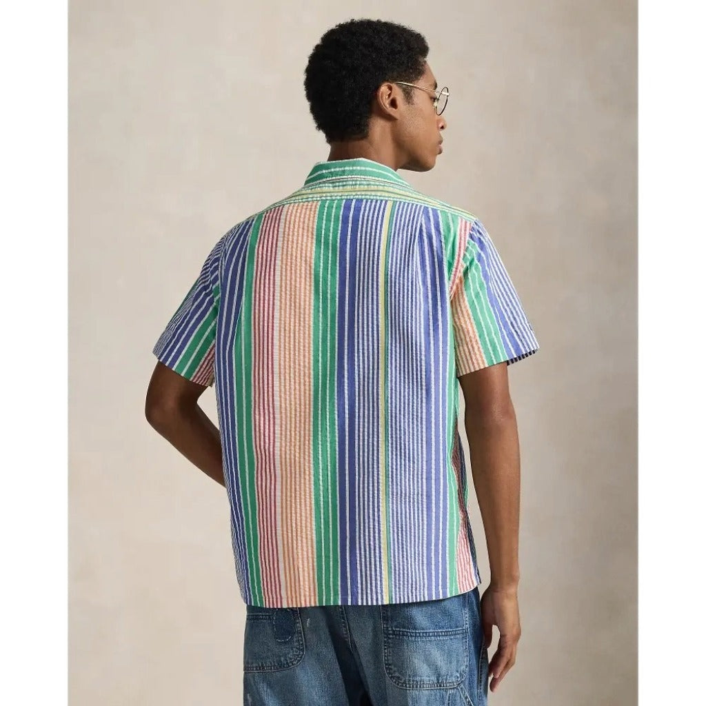 POLO RALPH LAUREN : クラシックフィット ストライプ シアサッカー シャツ (MULTI)