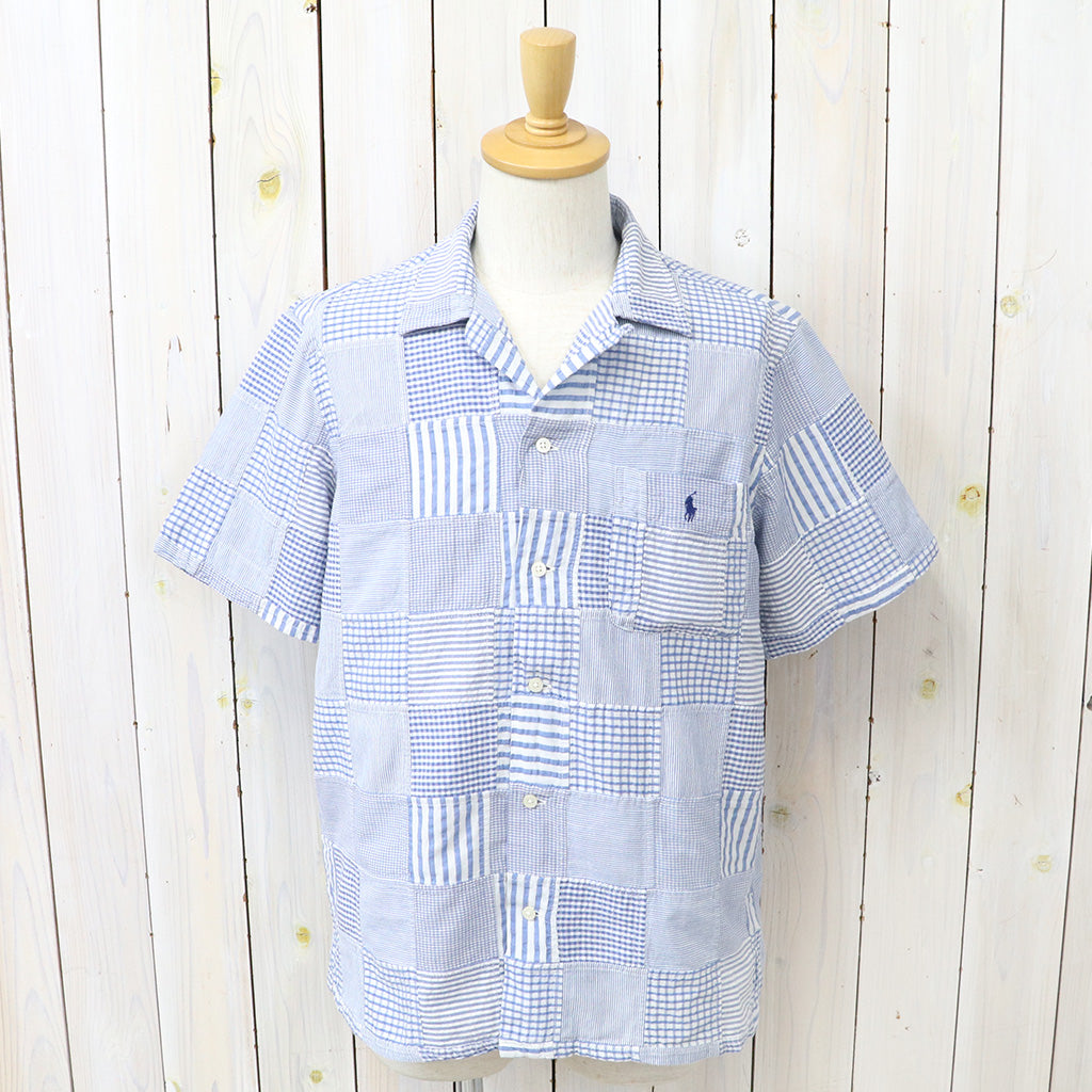 POLO RALPH LAUREN : クラシックフィット パッチワーク シアサッカー シャツ (BLUE)