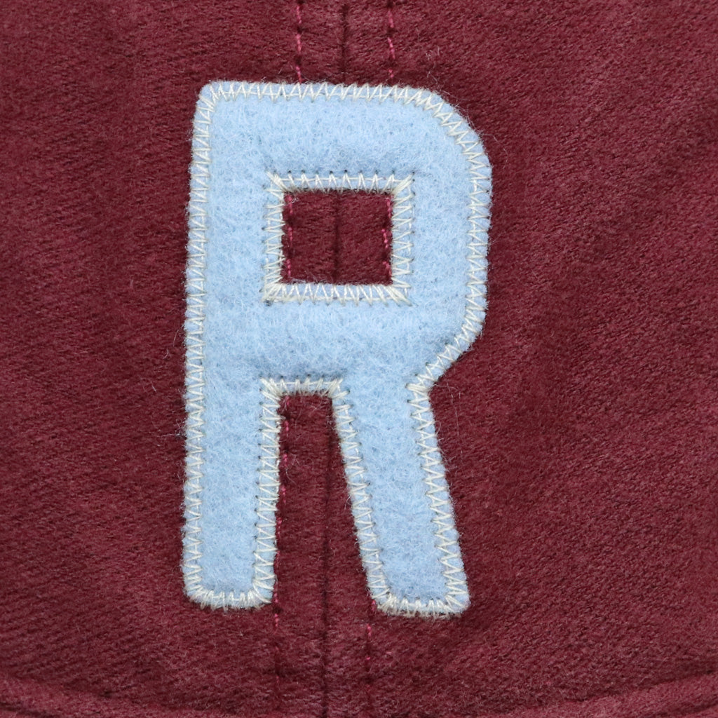 POLO RALPH LAUREN : FELT-PATCH CHAMOIS BASEBALL CAP (RED WINE)