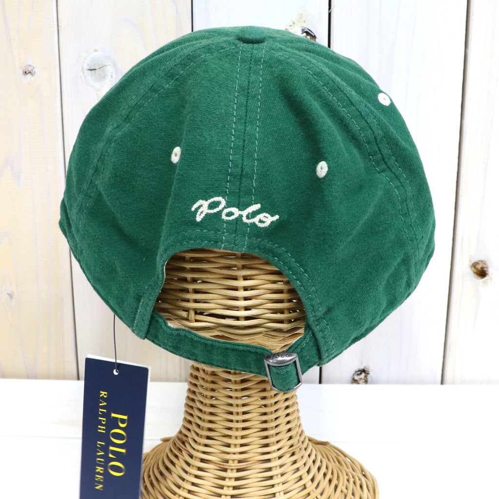 POLO RALPH LAUREN : FELT-PATCH CHAMOIS BASEBALL CAP (PARK GREEN)