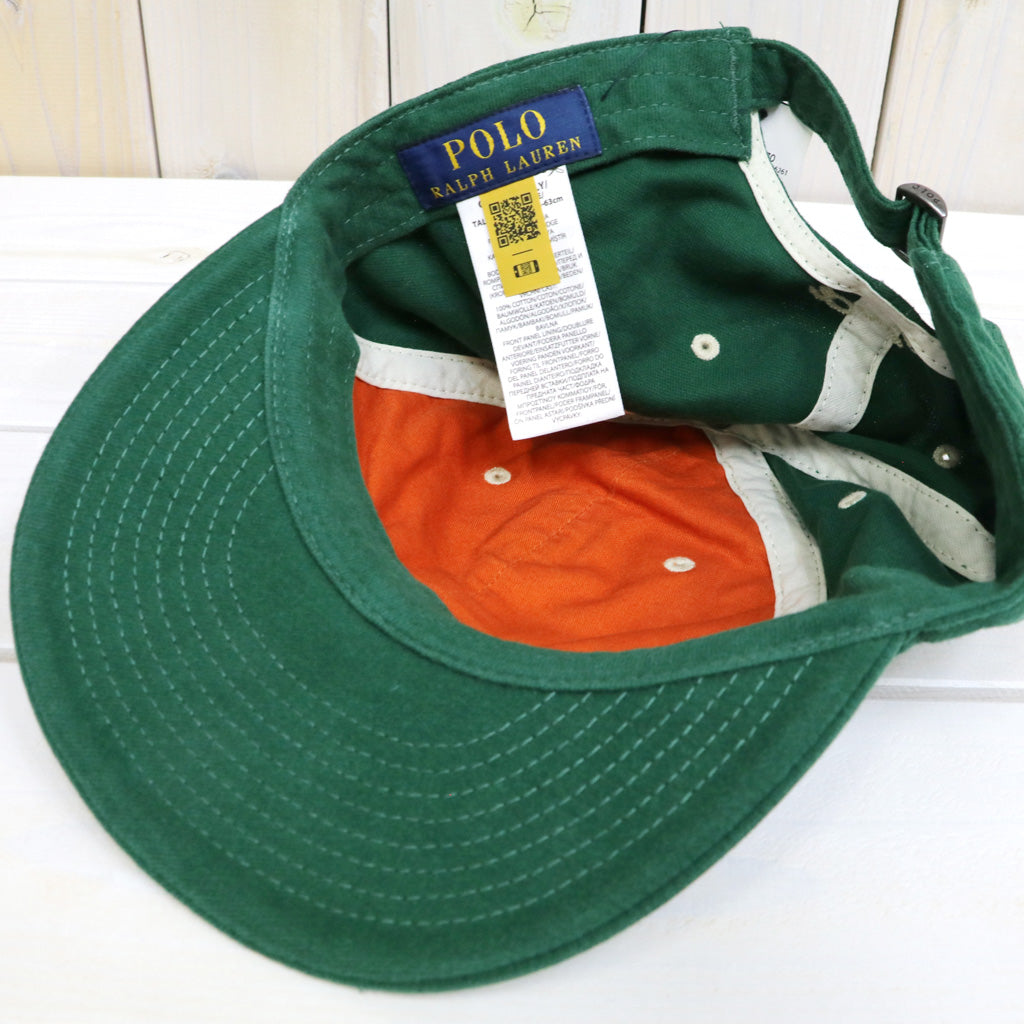 POLO RALPH LAUREN : FELT-PATCH CHAMOIS BASEBALL CAP (PARK GREEN)