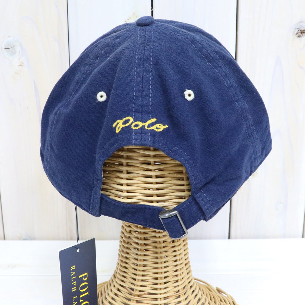 POLO RALPH LAUREN : FELT-PATCH CHAMOIS BASEBALL CAP (NEWPORT NAVY)