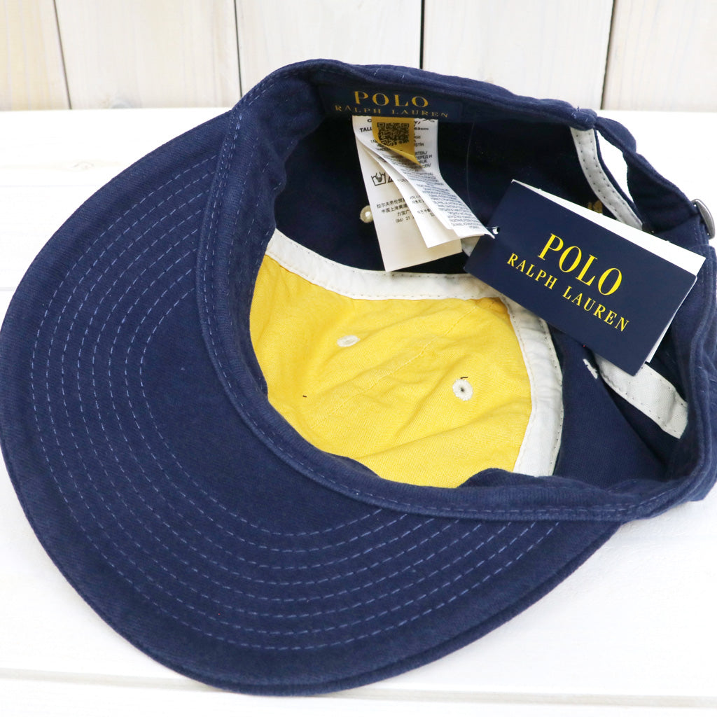 POLO RALPH LAUREN : FELT-PATCH CHAMOIS BASEBALL CAP (NEWPORT NAVY)