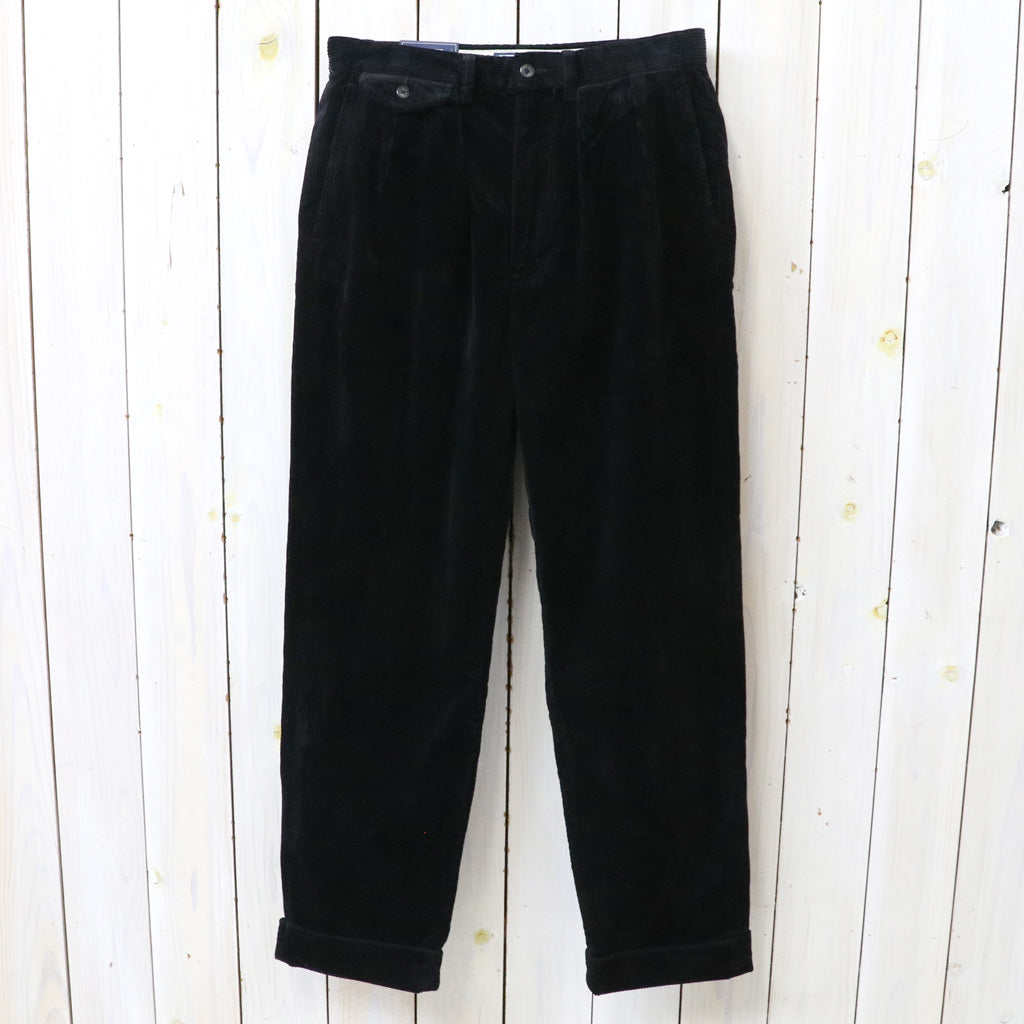 POLO RALPH LAUREN : RELAXED FIT CORDUROY WHITMAN CHINO PLEATED PANTS (POLO BLACK)