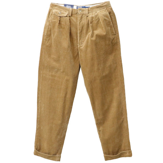 POLO RALPH LAUREN : RELAXED FIT CORDUROY WHITMAN CHINO PLEATED PANTS (GOLDEN BROWN)
