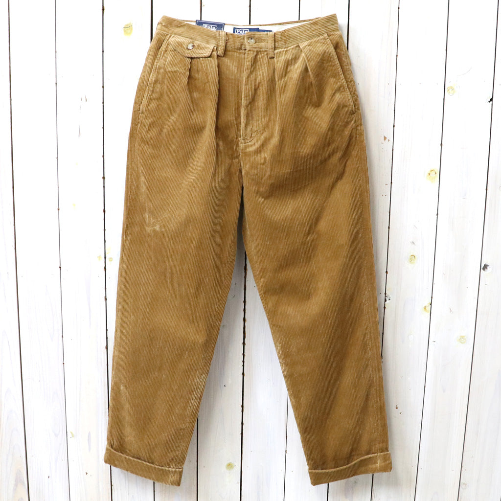 POLO RALPH LAUREN : RELAXED FIT CORDUROY WHITMAN CHINO PLEATED PANTS (GOLDEN BROWN)