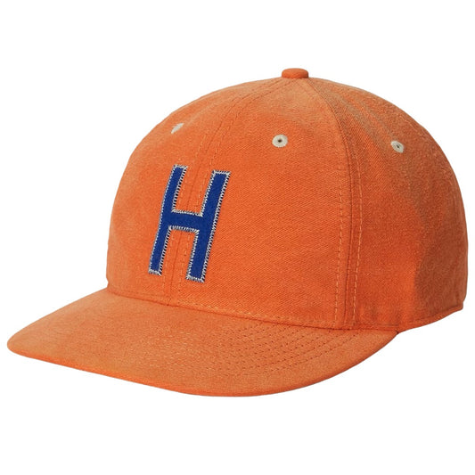 POLO RALPH LAUREN : FELT-PATCH CHAMOIS BASEBALL CAP (COLLEGE ORANGE)
